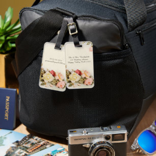 Vintage Wedding Antique Garden Rose Blume Gepäckanhänger