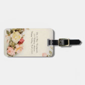 Vintage Wedding Antique Garden Rose Blume Gepäckanhänger (Vorderseite horizontal)