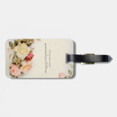 Vintage Wedding Antique Garden Rose Blume Gepäckanhänger (Rückseite horizontal)