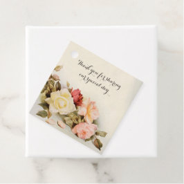 Vintage Wedding Antique Garden Rose Blume Geschenkanhänger