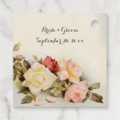 Vintage Wedding Antique Garden Rose Blume Geschenkanhänger (Rückseite)