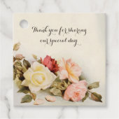 Vintage Wedding Antique Garden Rose Blume Geschenkanhänger (Vorderseite)