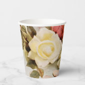 Vintage Wedding Antique Garden Rose Blume Pappbecher (Vorderseite)