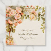 Vintage Wedding Antique Rosa Blume Geschenkanhänger (Rückseite)