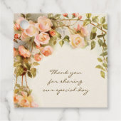 Vintage Wedding Antique Rosa Blume Geschenkanhänger (Vorderseite)