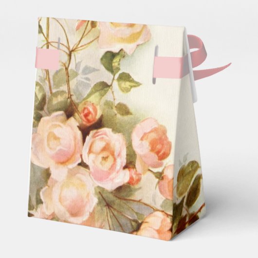 Vintage Wedding Antique Rosa Blume Geschenkschachtel (Rückseite)