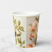 Vintage Wedding Antique Rosa Blume Pappbecher (Rechts)