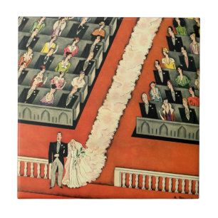 Vintage Wedding, Art Deco Bridge und Groom neu ver Fliese