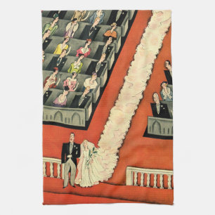 Vintage Wedding, Art Deco Bridge und Groom neu ver Handtuch