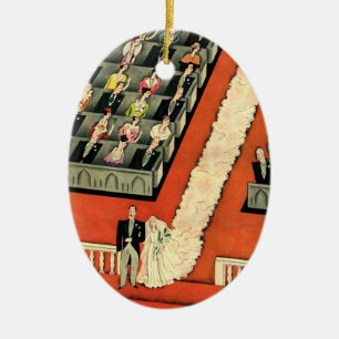Vintage Wedding, Art Deco Bridge und Groom neu ver Keramikornament