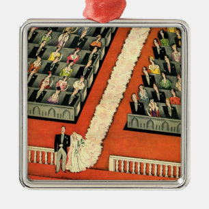 Vintage Wedding, Art Deco Bridge und Groom neu ver Ornament Aus Metall