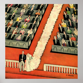 Vintage Wedding, Art Deco Bridge und Groom neu ver Poster