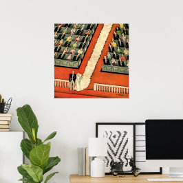 Vintage Wedding, Art Deco Bridge und Groom neu ver Poster