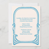 Vintage Wedding Art Nouveau Stilisierte Pfauenvöge Einladung (Rückseite)