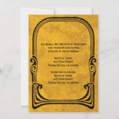 Vintage Wedding Art Nouveau Stilisierte Pfauenvöge Einladung (Rückseite)