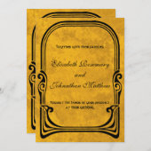 Vintage Wedding Art Nouveau Stilisierte Pfauenvöge Einladung (Vorne/Hinten)