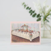 Vintage Wedding Bankett Tisch Postkarte (Stehend Vorderseite)