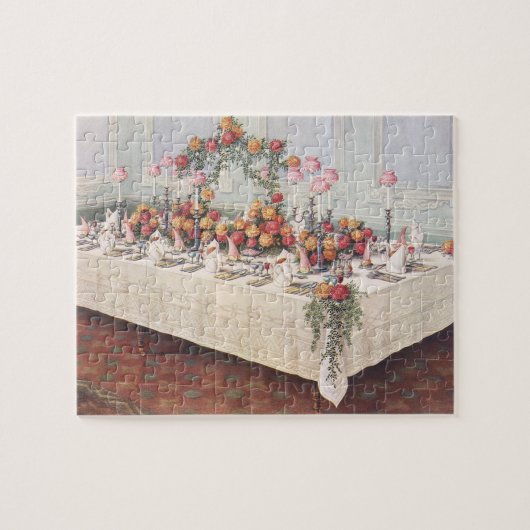 Vintage Wedding Bankett Tisch Puzzle (Horizontal)