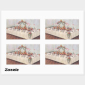 Vintage Wedding Bankett Tisch Rechteckiger Aufkleber (Blatt)