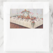 Vintage Wedding Bankett Tisch Rechteckiger Aufkleber (Tasche)