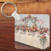 Vintage Wedding Bankett Tisch Schlüsselanhänger (Vorderseite)