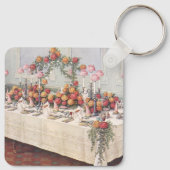 Vintage Wedding Bankett Tisch Schlüsselanhänger (Rückseite)