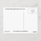 Vintage Wedding Bells Braut und Bräutigam Postkarte (Rückseite)