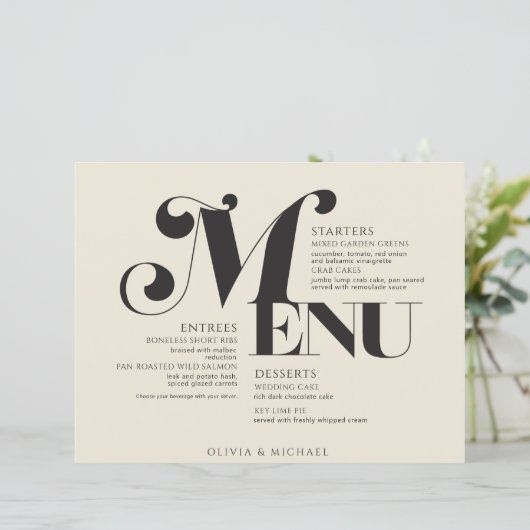 Vintage Wedding Black Cream (Stehend Vorderseite)