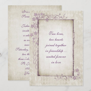 Vintage Wedding Blumenrahmen Einladung