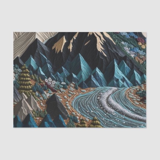 Vintage Wedding Boho Mountain Wrapping Paper Seidenpapier (Vorderseite)