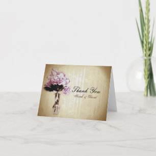 Vintage Wedding Bouquet Vielen Dank Dankeskarte