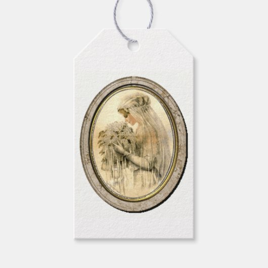 Vintage Wedding Brautparty Geschenkanhänger (Vorderseite)