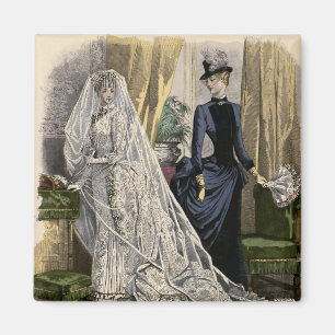Vintage Wedding Bridal Portrait, Viktorianisch Bri Magnet