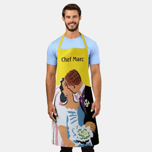 Vintage Wedding, Bride and Groom Newlyweds Küssen Schürze (Getragen)