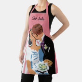 Vintage Wedding, Bride and Groom Newlyweds Küssen Schürze (InSitu)