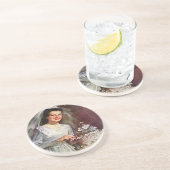 Vintage Wedding, Bride Cutting die Hochzeitstorte Untersetzer (Seite)