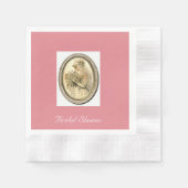 Vintage Wedding Bride Elegantes Rosa Brautparty Serviette (Vorderseite)