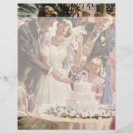 Vintage Wedding Bride Groom Neugierige Cut Cake