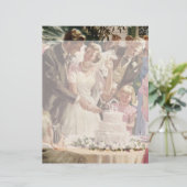 Vintage Wedding Bride Groom Neugierige Cut Cake (Stehend Vorderseite)