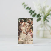 Vintage Wedding Bride Groom Neugierige Cut Cake Begleitkarte (Stehend Vorderseite)