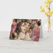 Vintage Wedding Bride Groom Neugierige Cut Cake Karte (Gelbe Blume)