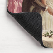 Vintage Wedding Bride Groom Neugierige Cut Cake Mousepad (Ecke)