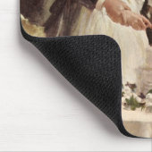 Vintage Wedding Bride Groom Neugierige Cut Cake Mousepad (Ecke)