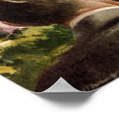 Vintage Wedding Bride Groom Neugierige Cut Cake Poster (Ecke)