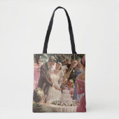 Vintage Wedding Bride Groom Neugierige Cut Cake Tasche (Vorderseite)