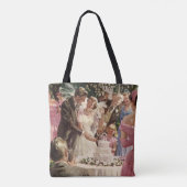 Vintage Wedding Bride Groom Neugierige Cut Cake Tasche (Rückseite)