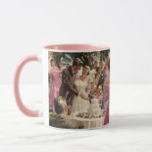 Vintage Wedding Bride Groom Neugierige Cut Cake Tasse (Links)