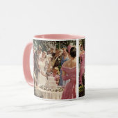 Vintage Wedding Bride Groom Neugierige Cut Cake Tasse (Vorderseite Links)