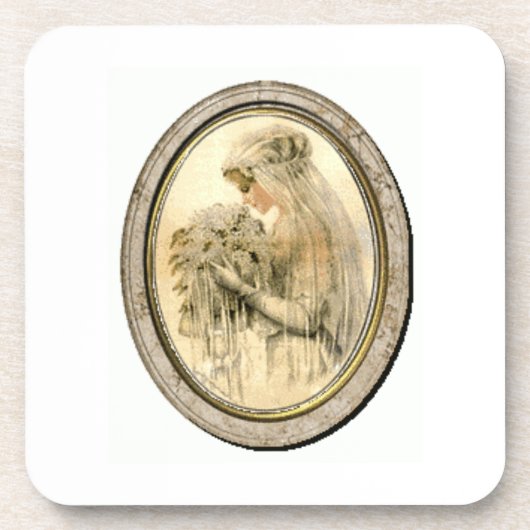 Vintage Wedding Bride Untersetzer (Vorderseite)