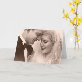 Vintage Wedding Bridge and Groom Karte (Gelbe Blume)